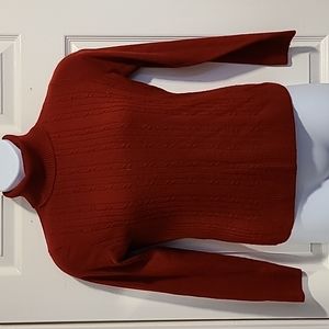 Van Heusen, red, turtleneck, sweater, size M.